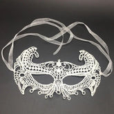 Nessiworld White Color Lace Cut Lace Embroidered Prom Party Mask No. 1